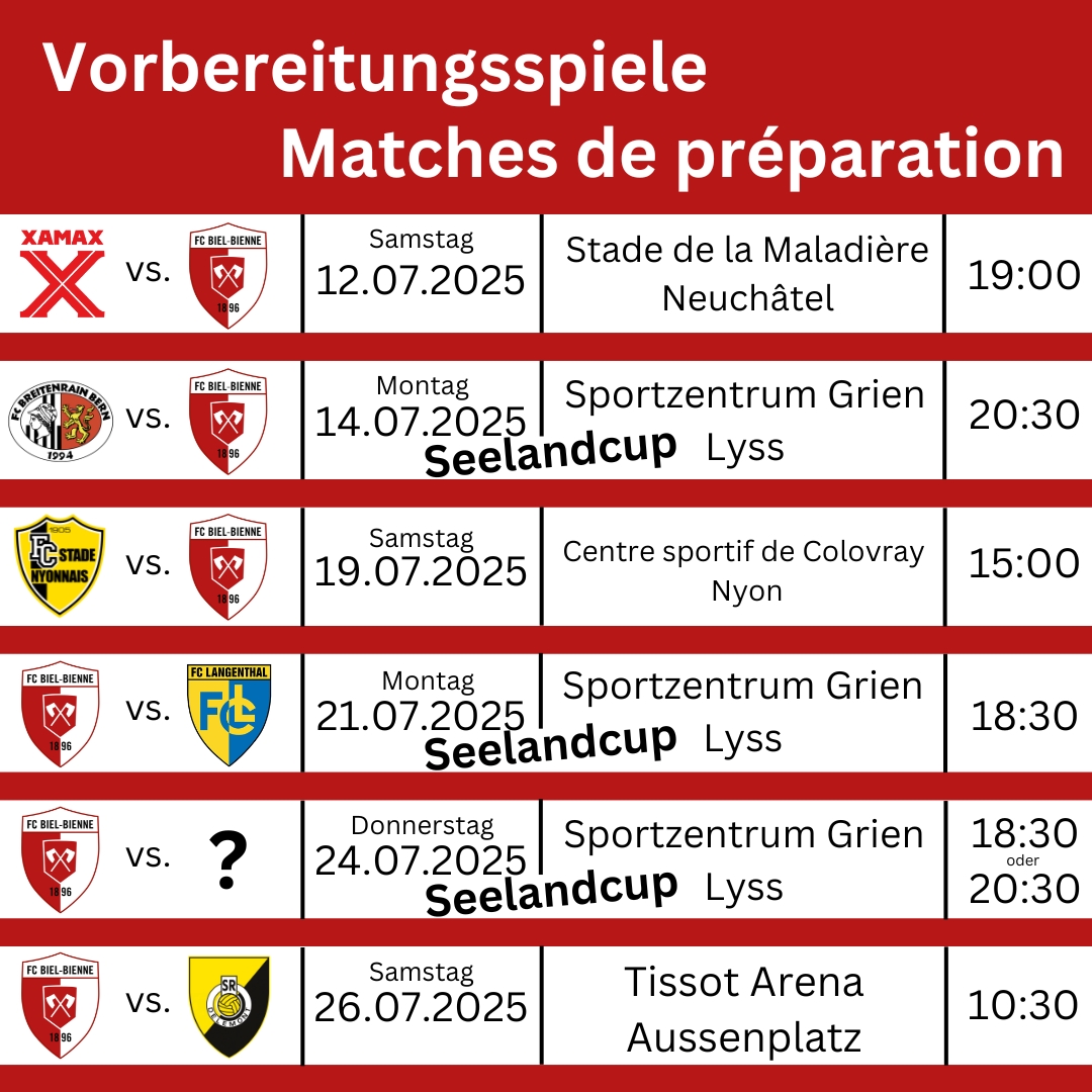Matchs de préparation &amp; Seelandcup